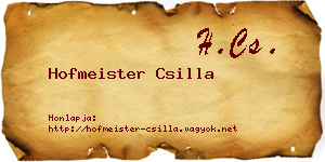 Hofmeister Csilla névjegykártya